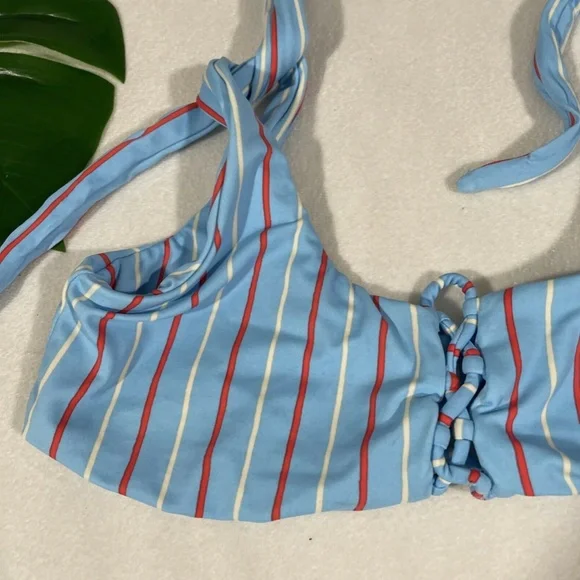NEW $148 Amuse Society [ Medium ] Lia Bikini Top + Clio Cheeky‎ Bottom Blue